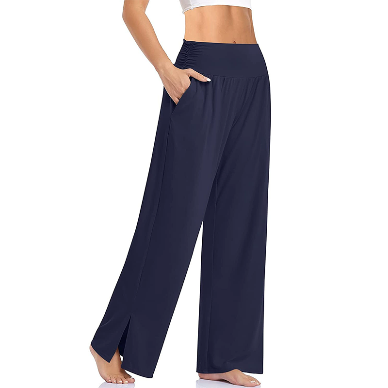 💕Ny 50% rabatt Hot Sale💕Dame Fritidsbukser med Høy midje og Vide Ben