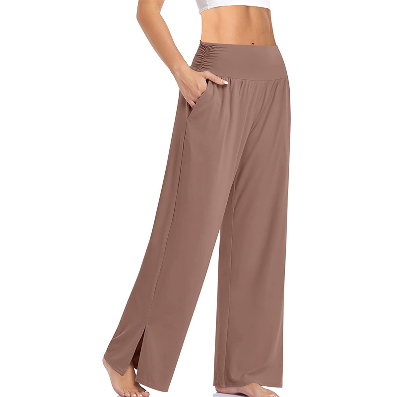 💕Ny 50% rabatt Hot Sale💕Dame Fritidsbukser med Høy midje og Vide Ben