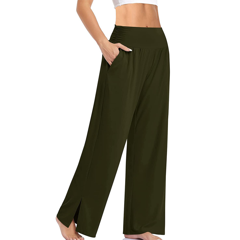 💕Ny 50% rabatt Hot Sale💕Dame Fritidsbukser med Høy midje og Vide Ben