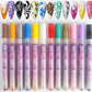 🎁Heit salg – 50 % rabatt!✨ Neglekunstpennsett med 12 farger for kreative design 💅🎨