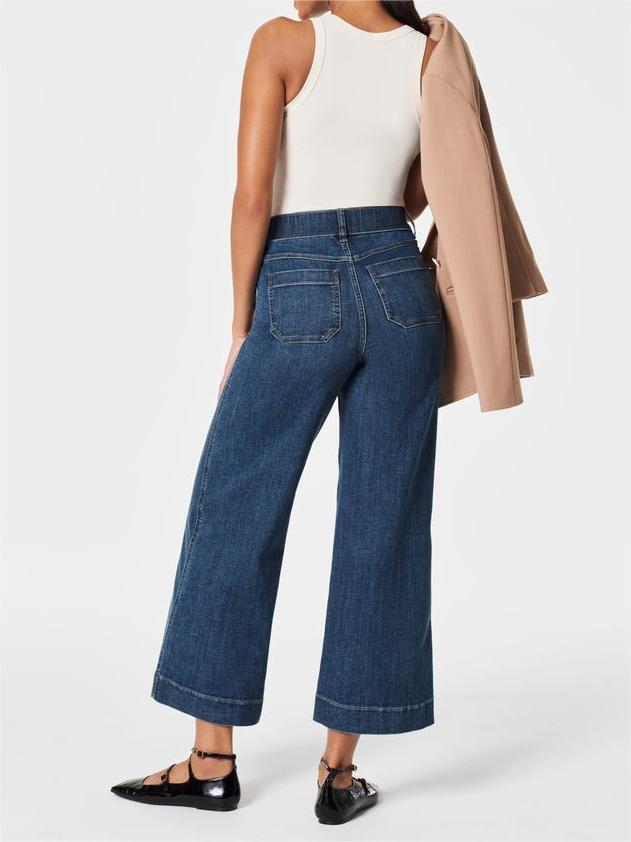 👖Jeans med høy midje og vide ben
