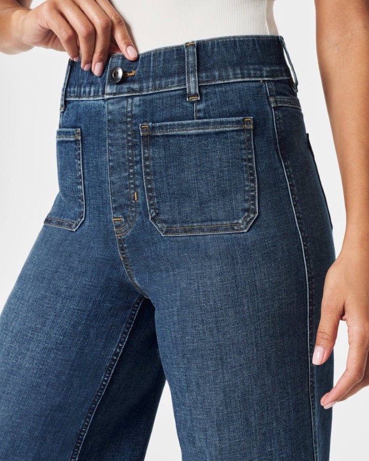 👖Jeans med høy midje og vide ben