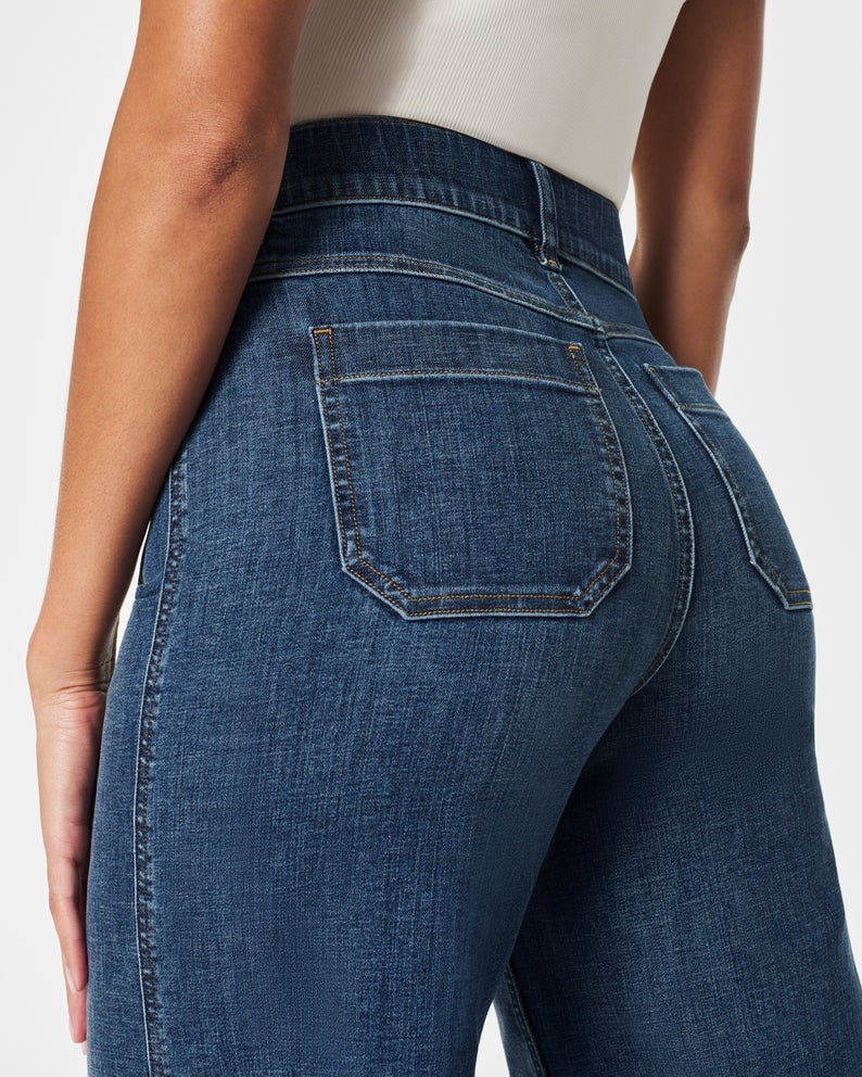 👖Jeans med høy midje og vide ben