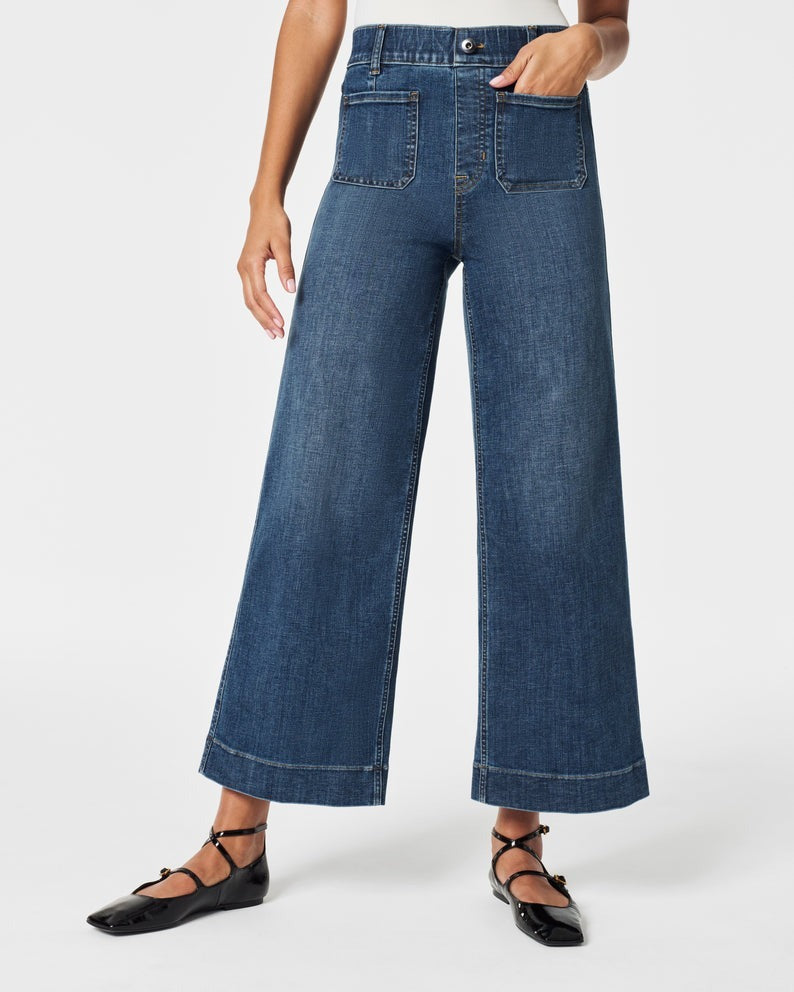 👖Jeans med høy midje og vide ben