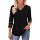 🌞cSommersalg 50% OFF🔥Fri V-hals topp for kvinner med 3/4 ermer