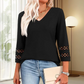 🌞cSommersalg 50% OFF🔥Fri V-hals topp for kvinner med 3/4 ermer