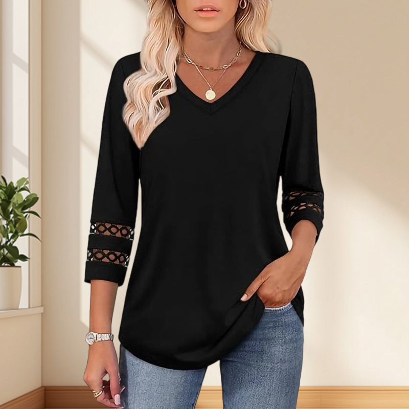 🌞cSommersalg 50% OFF🔥Fri V-hals topp for kvinner med 3/4 ermer