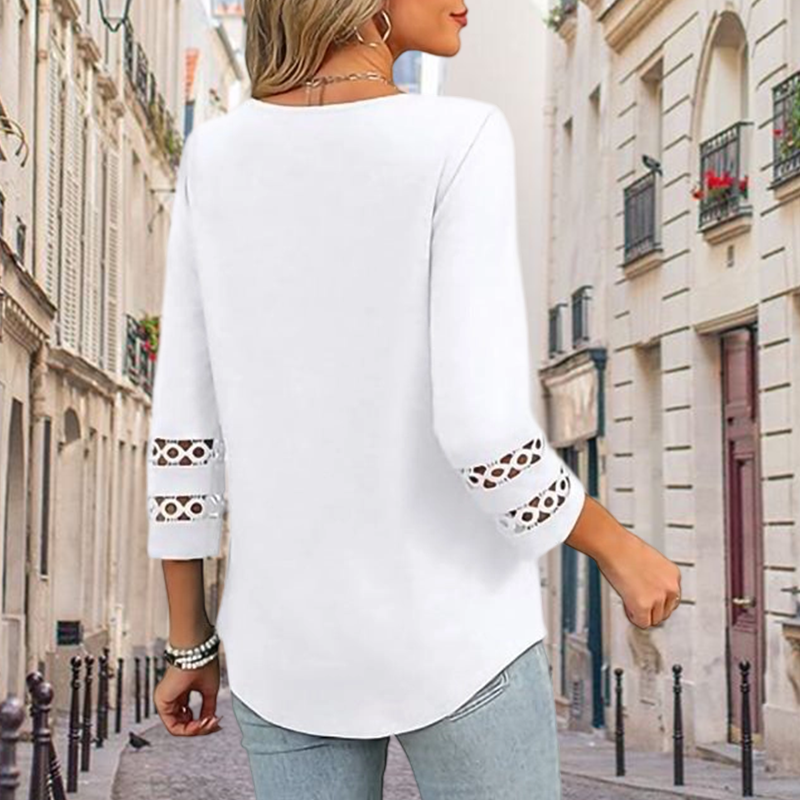 🌞cSommersalg 50% OFF🔥Fri V-hals topp for kvinner med 3/4 ermer