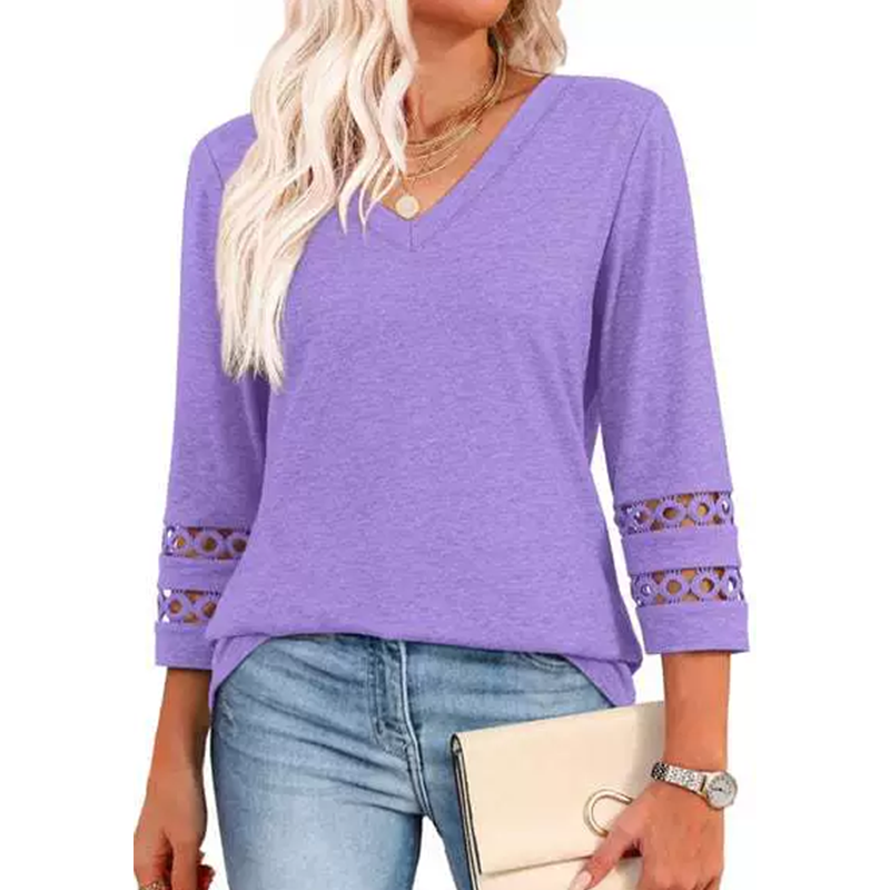 🌞cSommersalg 50% OFF🔥Fri V-hals topp for kvinner med 3/4 ermer