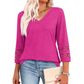 🌞cSommersalg 50% OFF🔥Fri V-hals topp for kvinner med 3/4 ermer