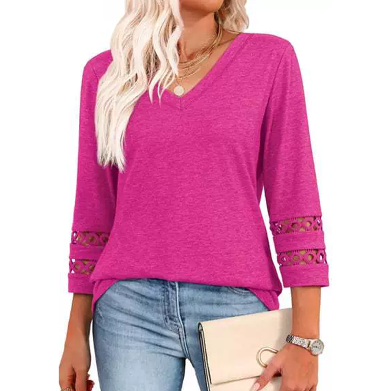 🌞cSommersalg 50% OFF🔥Fri V-hals topp for kvinner med 3/4 ermer