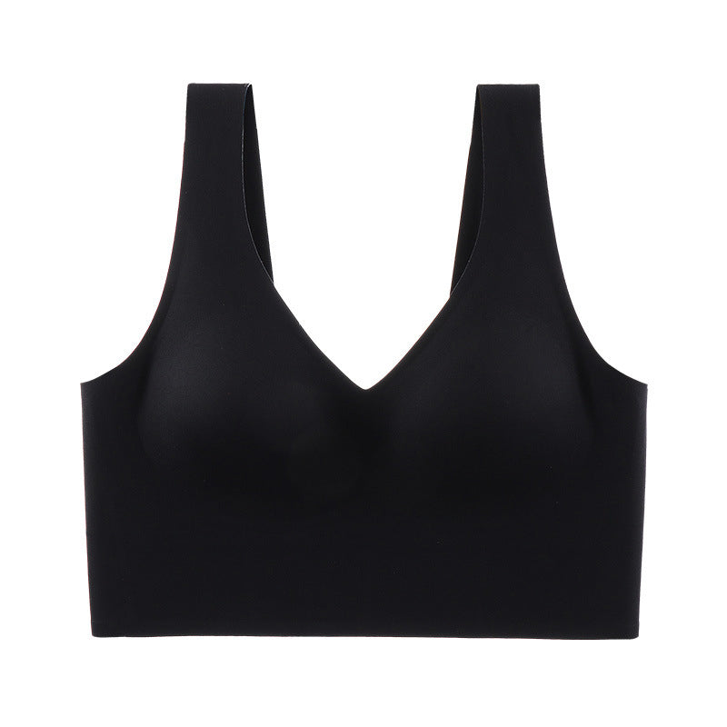 🔥Størrelse for store kvinner, trådløs V-hals vest-stil BH