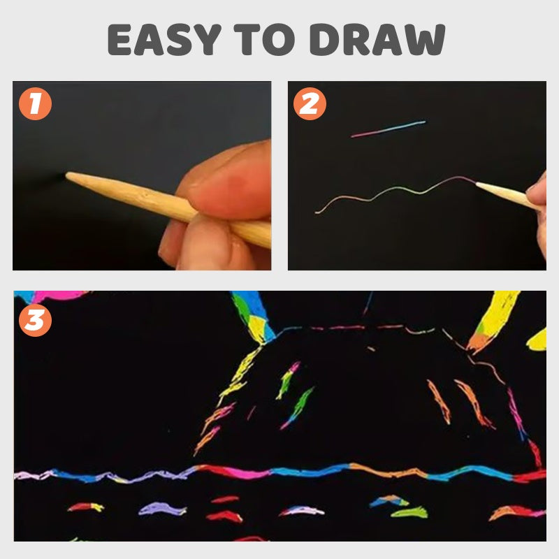 Creative Rainbow Scratch Art Notebook
