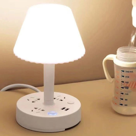 🔥Hot Sale🔥Bordlampe med USB-port og stikkontakt