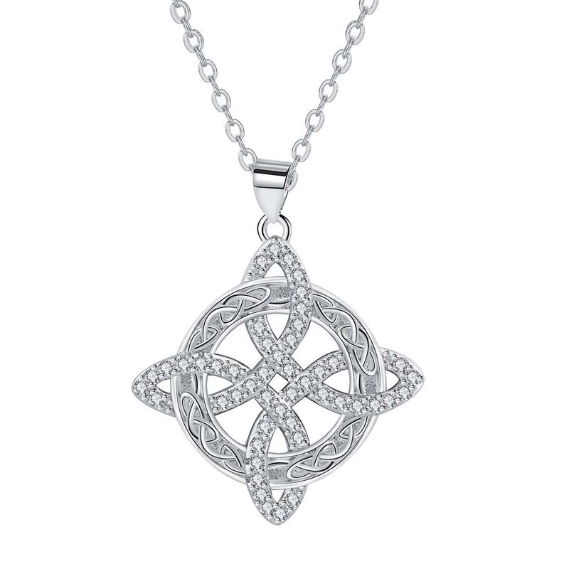 💐 Hot Sale 📿 Witch's Knot halskjede med glitrende Starburst anheng