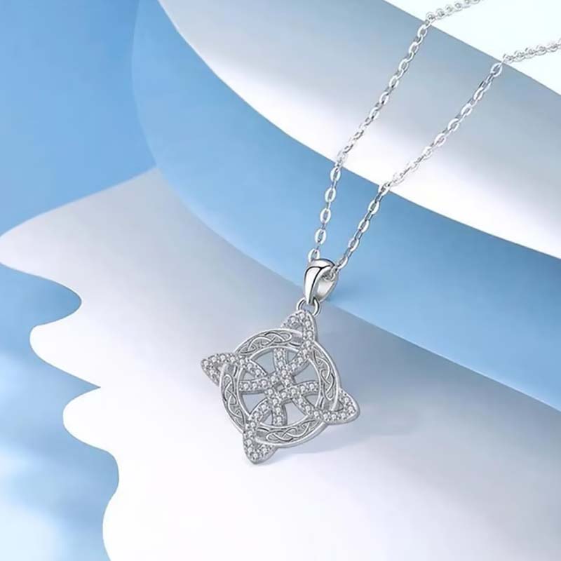 💐 Hot Sale 📿 Witch's Knot halskjede med glitrende Starburst anheng