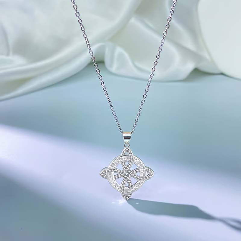 💐 Hot Sale 📿 Witch's Knot halskjede med glitrende Starburst anheng