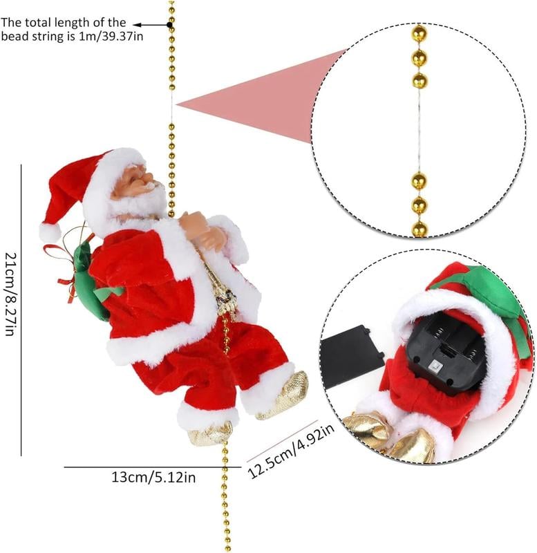 🎁Early Christmas Hot Sale 50% OFF🎅Electric Fireplace Climbing Santa Claus Musical Toys