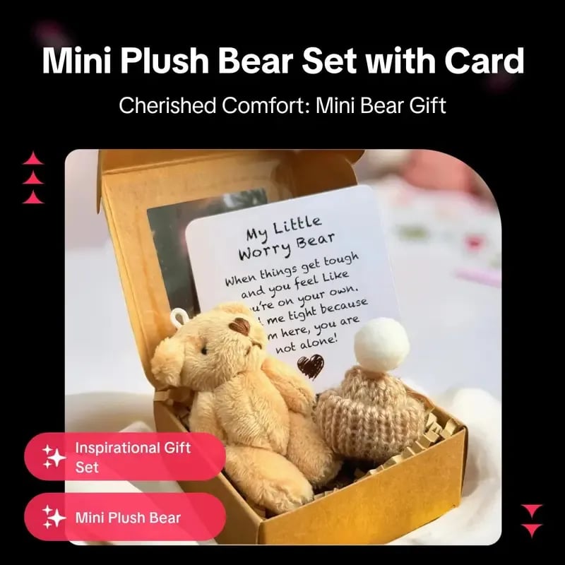 🔥Dernier jour prix spécial-50% de réduction🎁Mini ours en peluche fait main dans une boîte