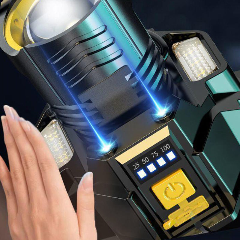 Utendørs vanntett oppladbar hodelykt med hodebånd