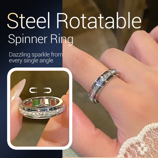 Spinner-ring i titanstål med zirkonia