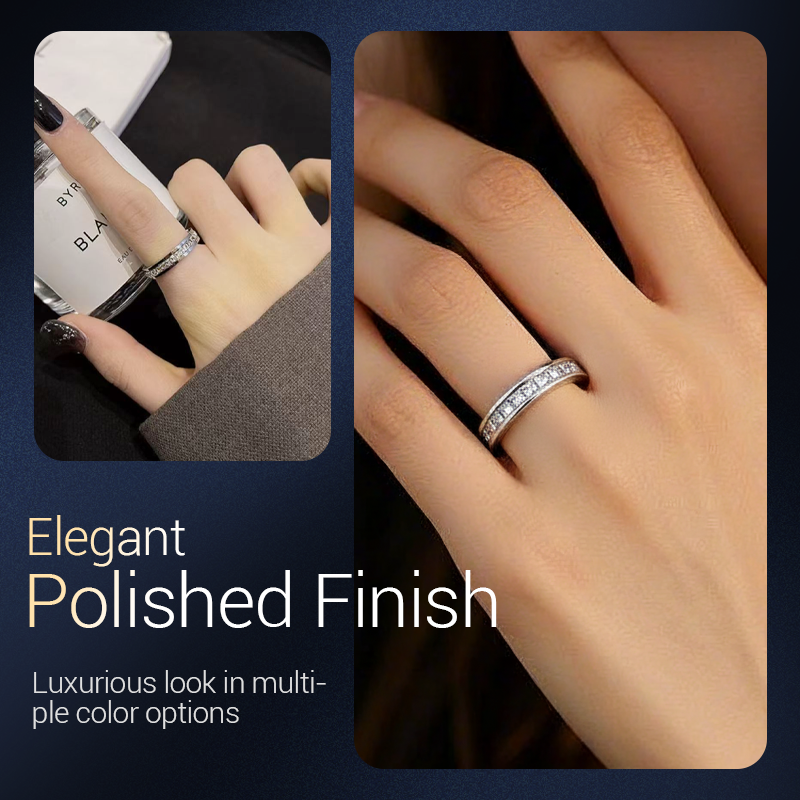 Spinner-ring i titanstål med zirkonia