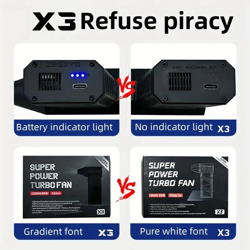 Portable and fierce turbo fan, can blow snow and produce carbon, multi-functional outdoor use