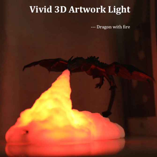 🔥3D-printet dynamisk balanse Dragon LED-nattlys🐲