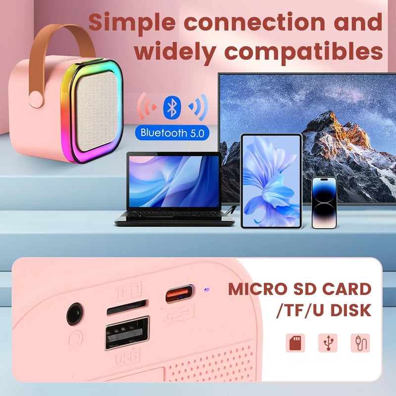 🔥HOT SALE 49% OFF -🎁Mini karaokemaskin med trådløse mikrofoner