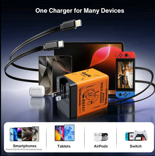 🏆2025 Flash Sale 50% off⚡50,000+ SOLD!💥🔥W&O 2-in-1 GaN 20W Fast Charger, Best Gifts