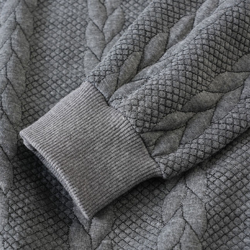 🔥Nye varer-Casual halvzip-genser med kabelstrikk for menn