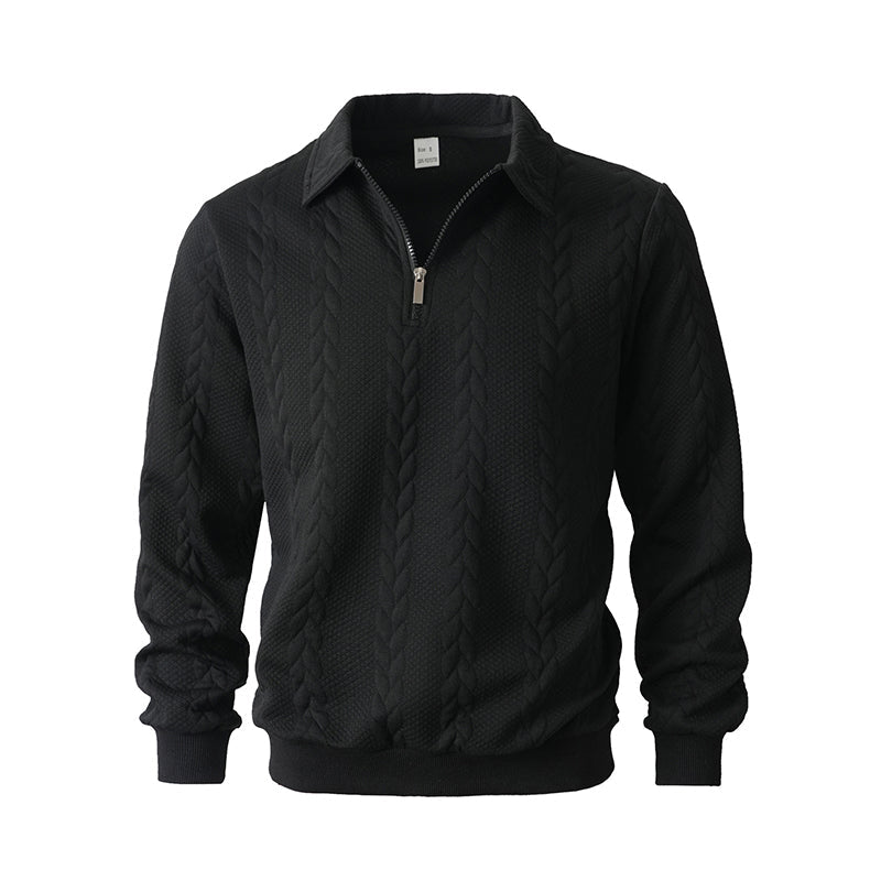 🔥Nye varer-Casual halvzip-genser med kabelstrikk for menn