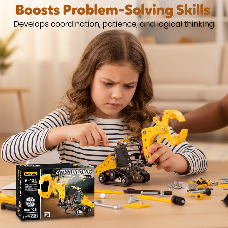 Kids DIY Metal Construction Truck Building Kit
