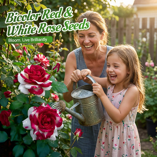 Frø til tofargede røde og hvite roser