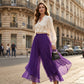 👗50% הנחה! ✨ מכנסי שיפון א-סימטריים לנשים עם רגליים רחבות