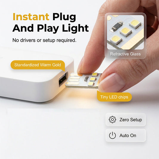 מנורת לילה LED ניידת קטנה עם חיבור USB